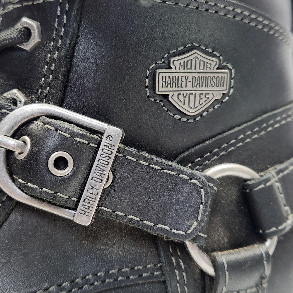 Harley-Davidson Boots Womens Size 6.5 Black Leather Biker Motorcycle D84424 - Picture 3 of 14